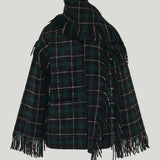 Toteme Fringed checked wool-blend jacket