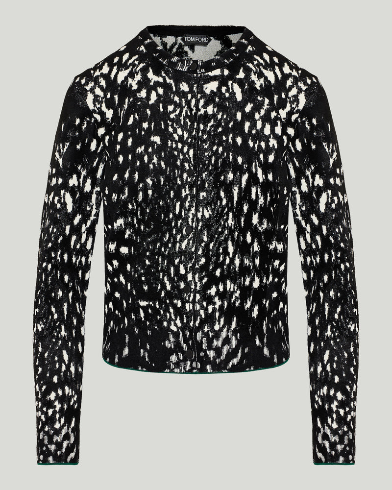 Tom Ford Animal-jacquard velvet cardigan