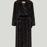 The Frankie Shop Daph faux fur padded trench coat