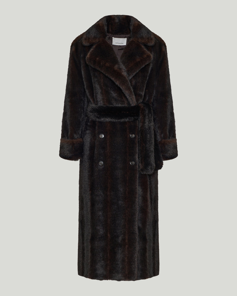 The Frankie Shop Daph faux fur padded trench coat