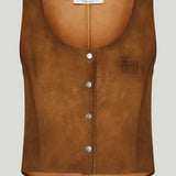 Miu Miu Waxed suede top