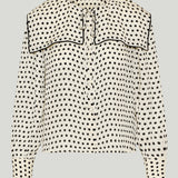 Frame Silk polka-dot fleet blouse