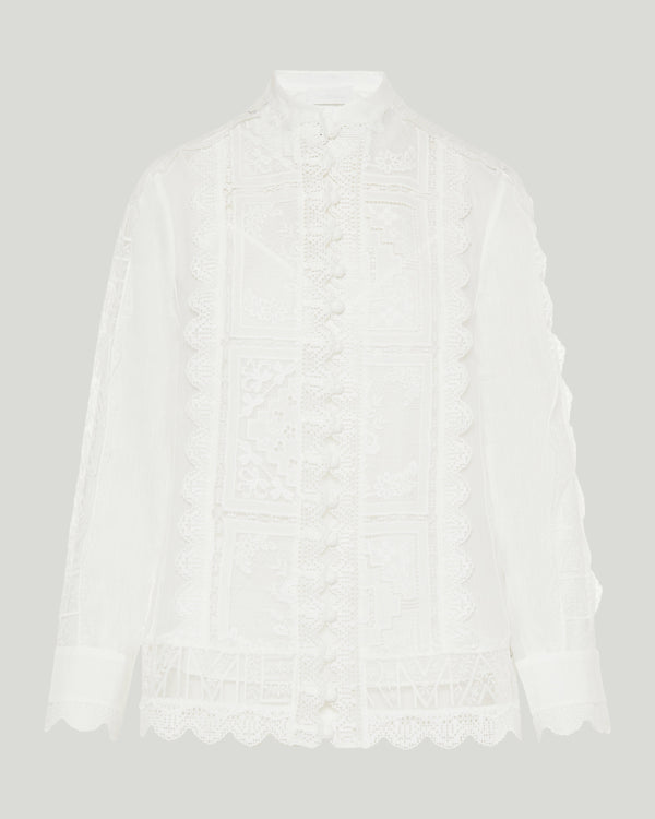 Zimmermann Aster embroidered laced top