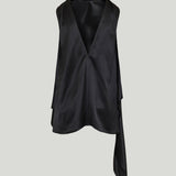 Bottega Veneta Draped sleeveless silk top