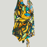 Christopher Esber Printed draped silk top