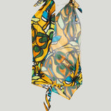 Christopher Esber Printed draped silk top