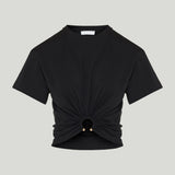 Rabanne Ring-detail cropped t-shirt
