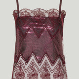 Rabanne Lace-trimmed chainmail top