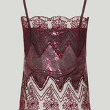 Rabanne Lace-trimmed chainmail top