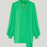 Valentino Garavani Tie-neck silk georgette blouse
