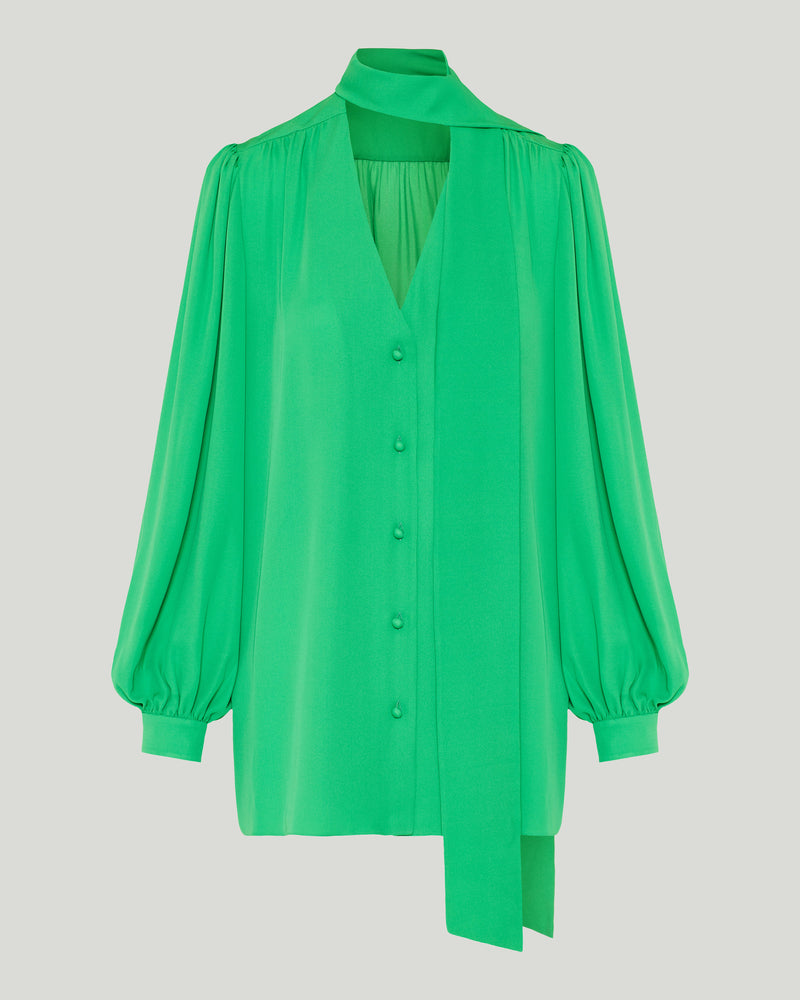 Valentino Garavani Tie-neck silk georgette blouse