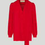 Valentino Garavani Scarf-detailed silk georgette blouse