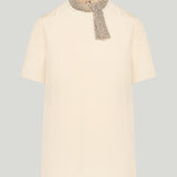 Valentino Garavani Crystal-embellished silk blouse