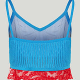 Versace Lace-trim ribbed knit tank top