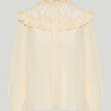 Chloé lace-panel silk blouse