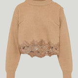 Chloé Lace-trimmed wool and cashmere sweater
