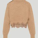 Chloé Lace-trimmed wool and cashmere sweater