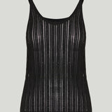 Tom Ford Sheer velvet-textured striped evening tank top