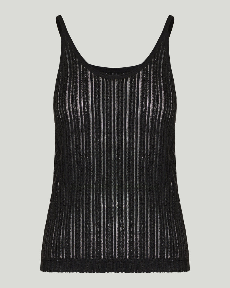 Tom Ford Sheer velvet-textured striped evening tank top
