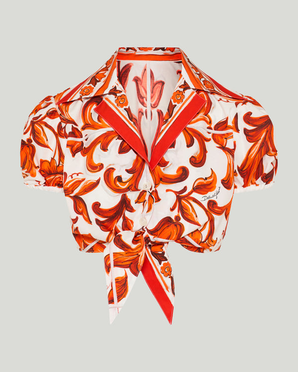Dolce & Gabbana Majolica print poplin shirt