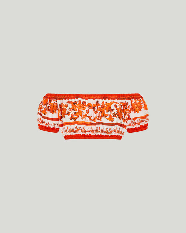 Dolce & Gabbana Majolica print poplin top