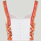 Dolce & Gabbana Majolica print charmeuse bustier top