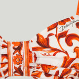 Dolce & Gabbana majolica print poplin bustier top