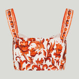Dolce & Gabbana majolica print poplin bustier top