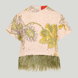 La DoubleJ La scala feather trim top