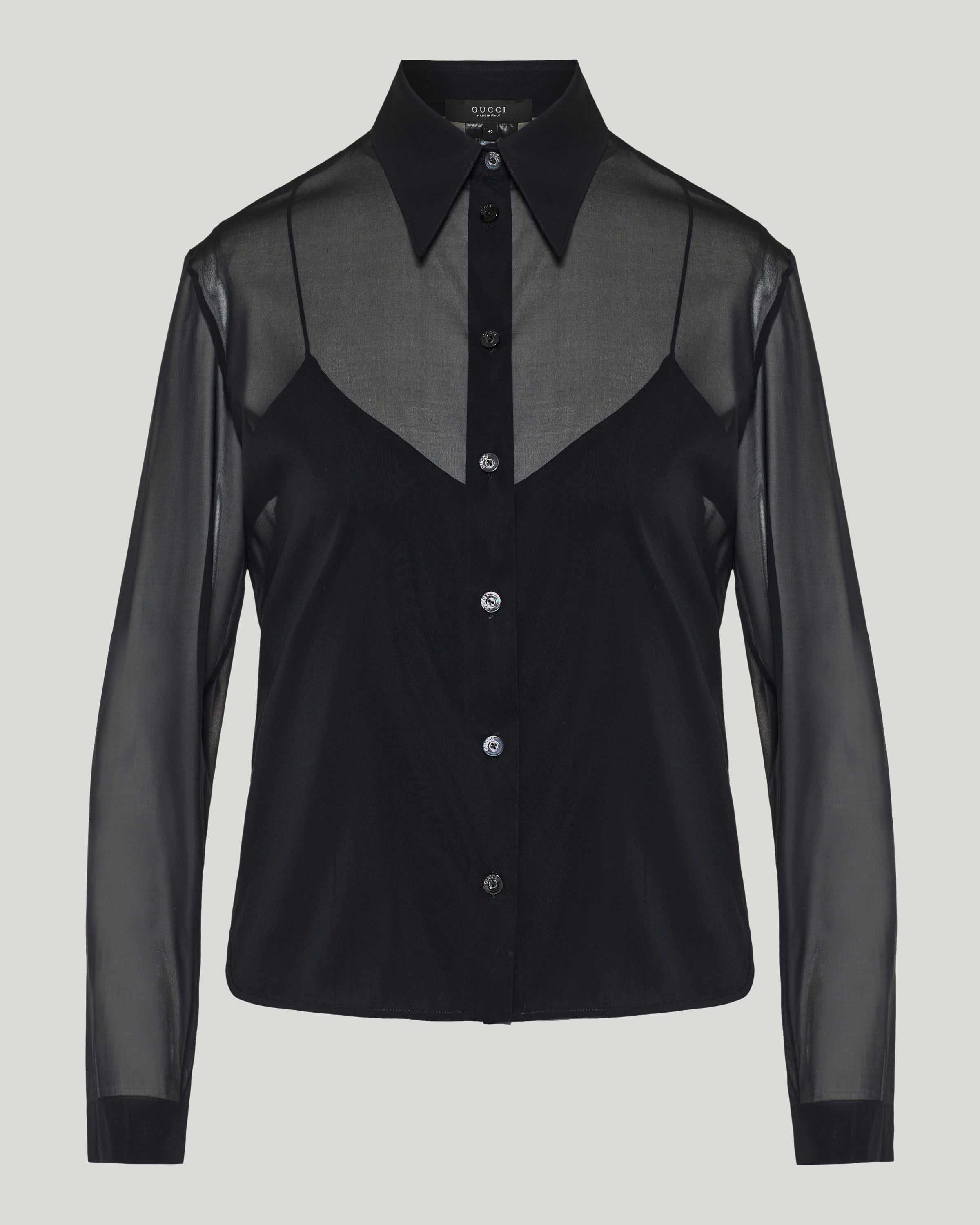 gucci dress shirt black Vintage Late 1990's