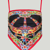 Dolce & Gabbana Carretto silk twill cropped top