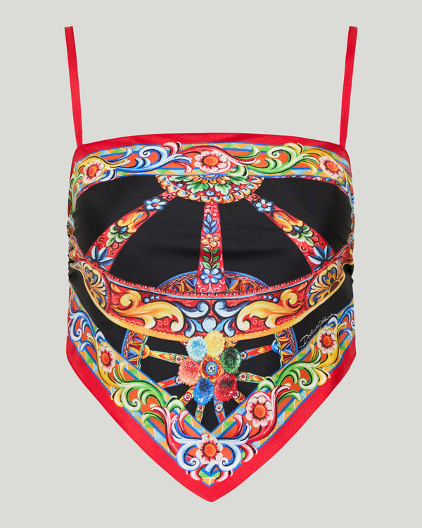 Dolce & Gabbana Carretto silk twill cropped top