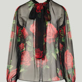 Dolce & Gabbana Rose-print chiffon blouse