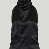 Khaite Rone satin halterneck blouse
