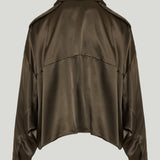 Khaite Bodine asymmetric silk satin shirt