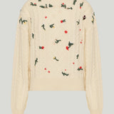 Khaite Elias floral-embroidered cashmere sweater