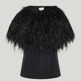 Loulou de Saison Iona feather-trimmed crepe blouse