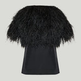 Loulou de Saison Iona feather-trimmed crepe blouse