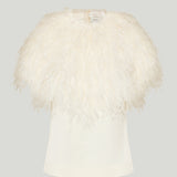 Loulou de Saison Iona feather-trimmed crepe blouse