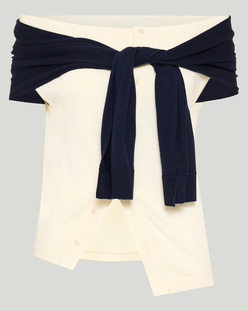 JW Anderson Asymmetric knitted wool top