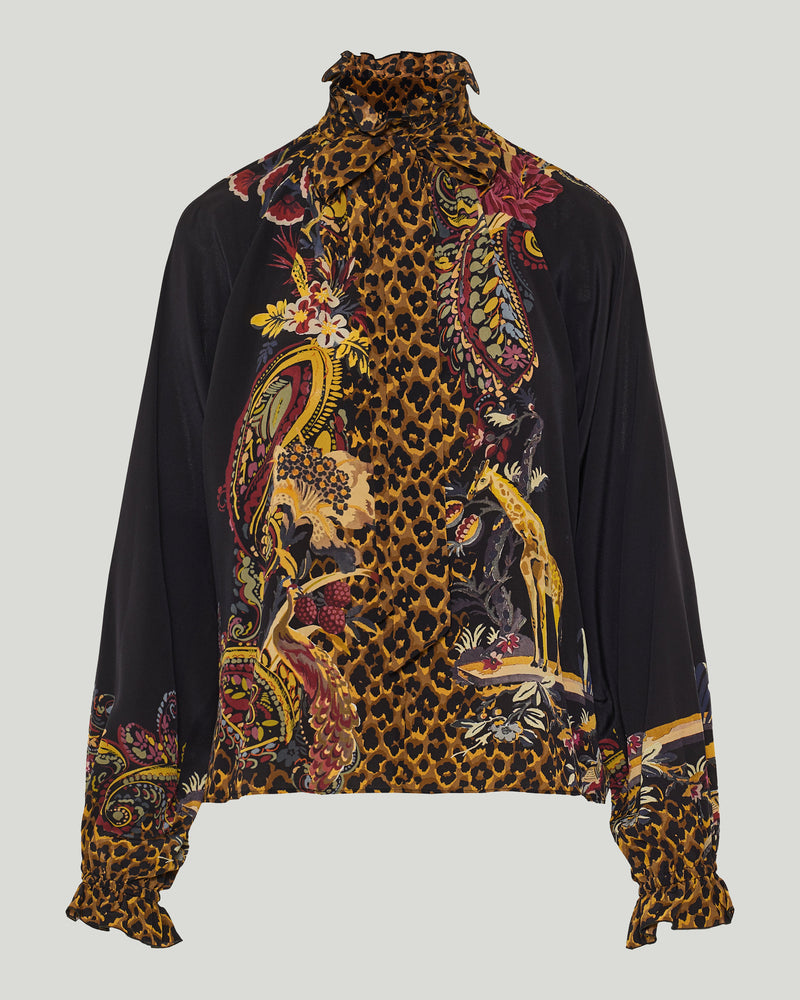 Etro Animal-print silk top