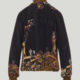 Etro Animal-print silk top