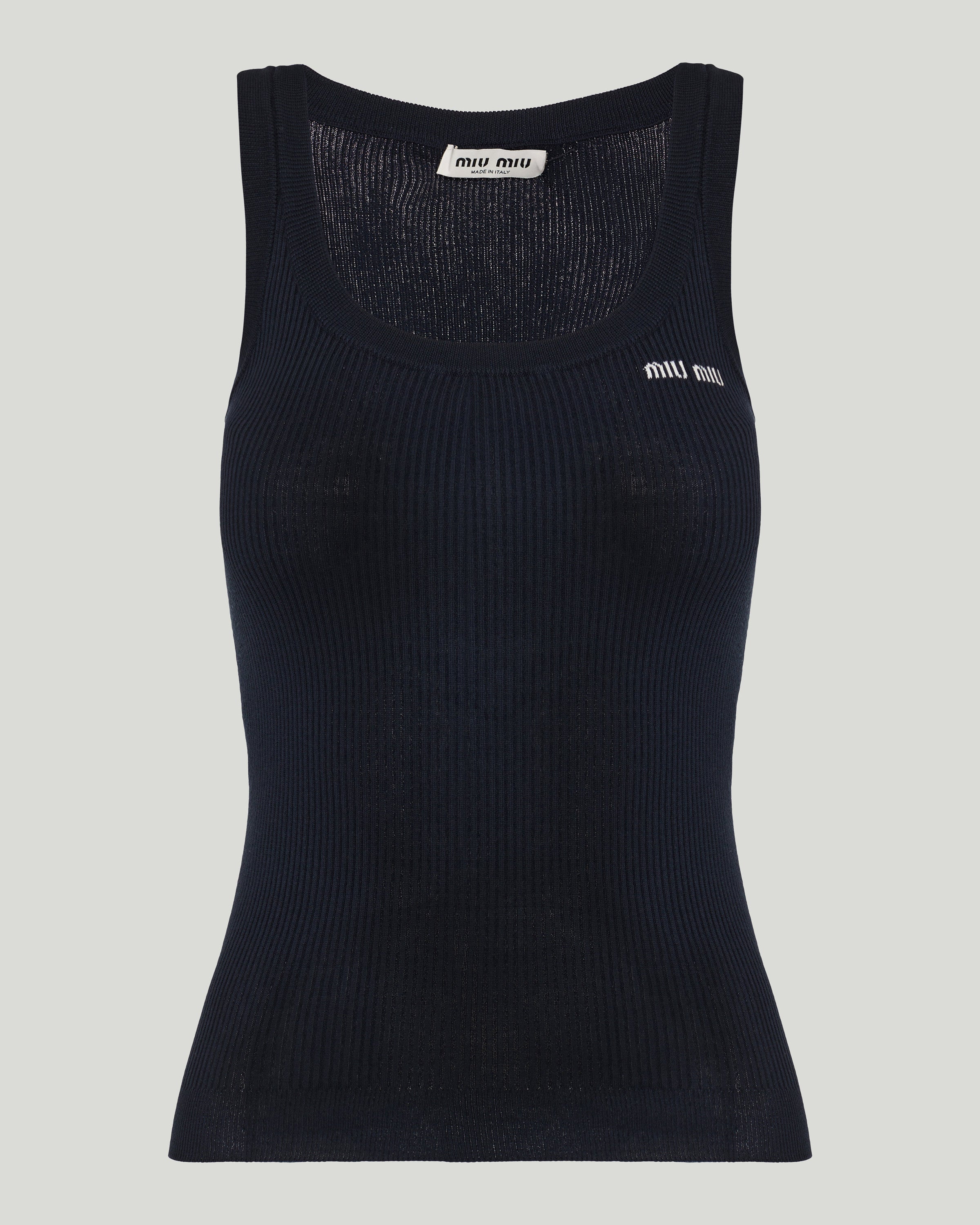 miu miu ブラック タンクトップ　S Miu Miu Ribbed knit tank top – Luisa World