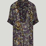 Dries Van Noten Scarf-collar floral-embellished blouse
