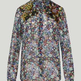 Dries Van Noten Sequin-embellished printed georgette blouse