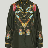 Etro Printed silk long-sleeve shirt