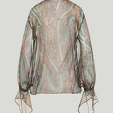 Etro Ruffled paisley-print silk-blend chiffon blouse