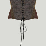 Etro Houndstooth wool corset belt
