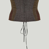 Etro Houndstooth wool corset belt