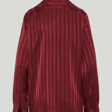 Saint Laurent Tie-neck striped silk-jacquard shirt